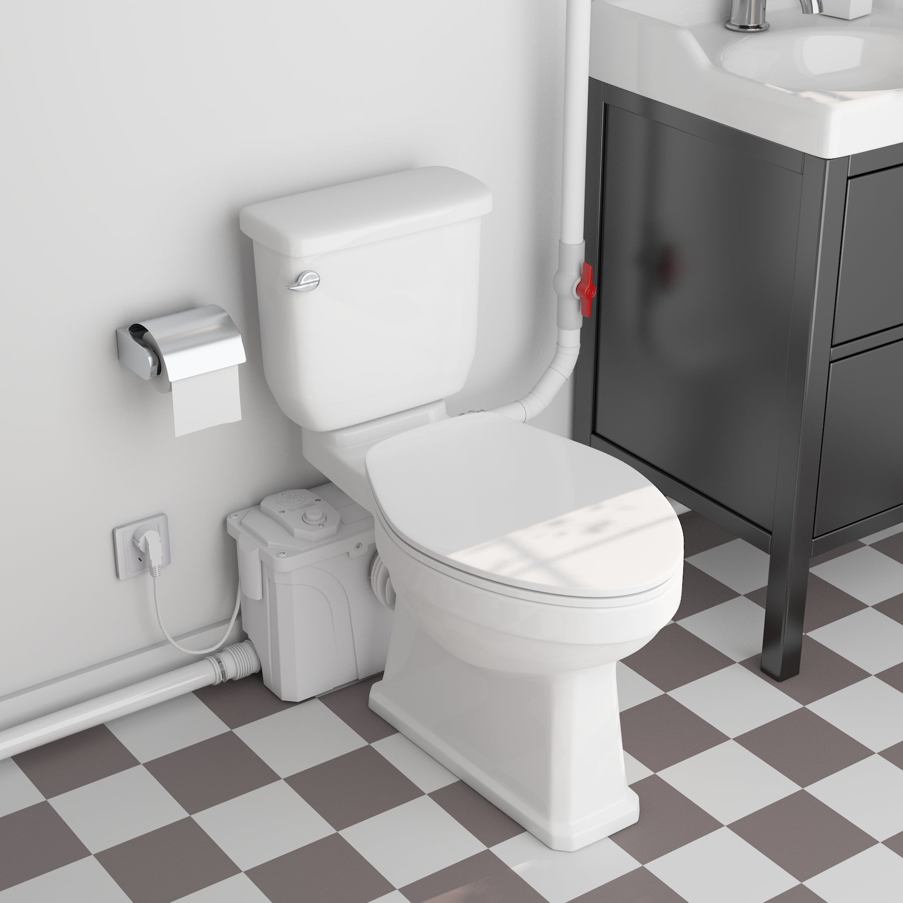 Easy-Installing 700W Macerator Toilet in White Color LS-FLO700 PatioZones